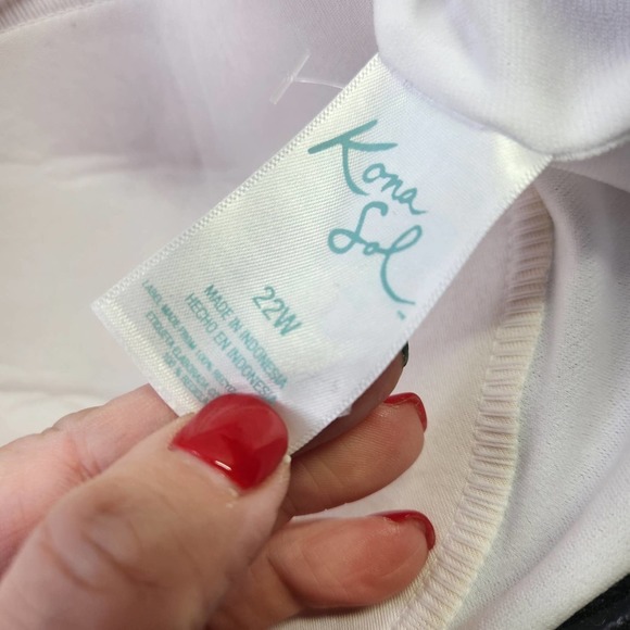 Kona Sol Swimsuit One Piece Black Multi Tropical Floral Plus Size 22W NWOT - Picture 9 of 11